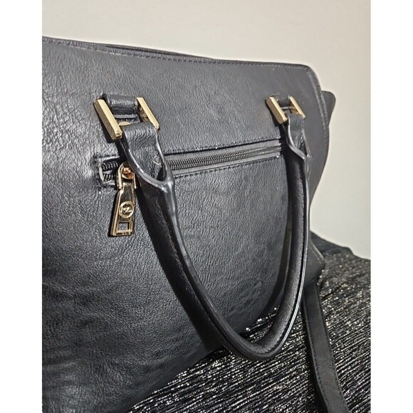 Black Handbag Woman MoMa, Zipper And Strips Bag - Picture 6 of 11